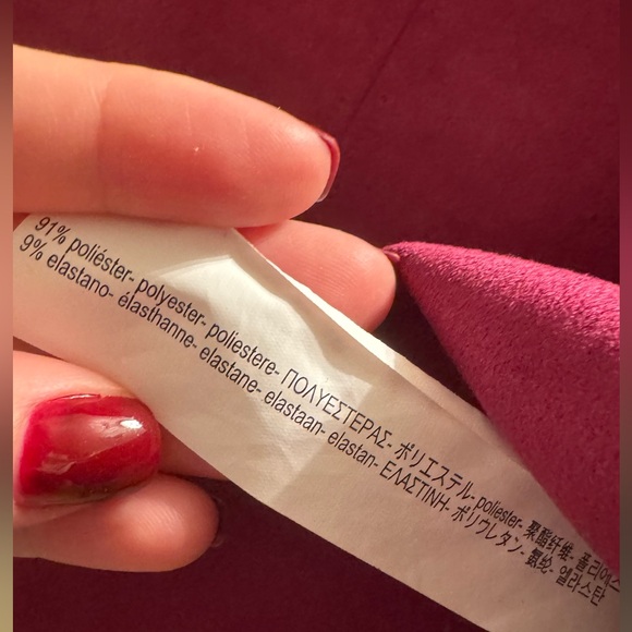 Zara Cherry Red/Wine color Suede Skirt Soft - Picture 7 of 8